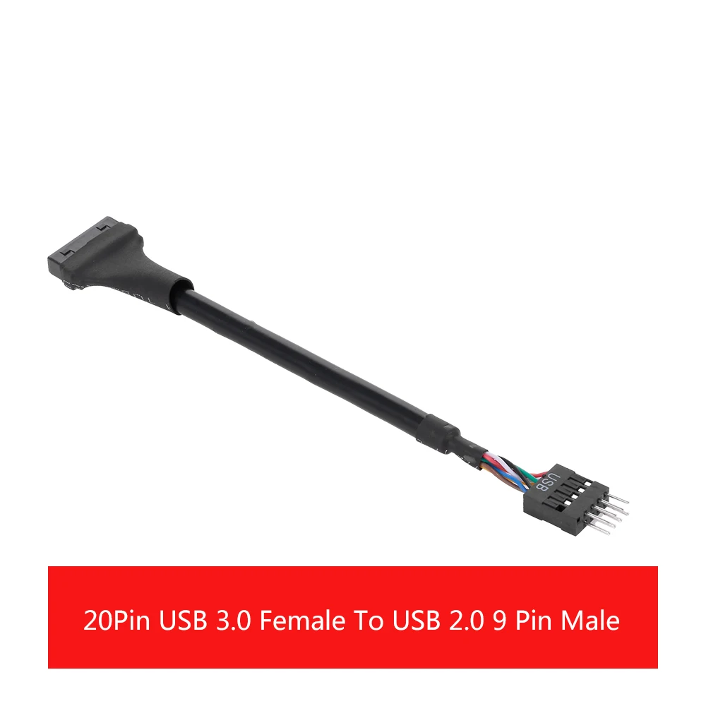 20Pin USB 3 0 Женский разъем материнской платы к 2 9Pin Мужской адаптер кабель