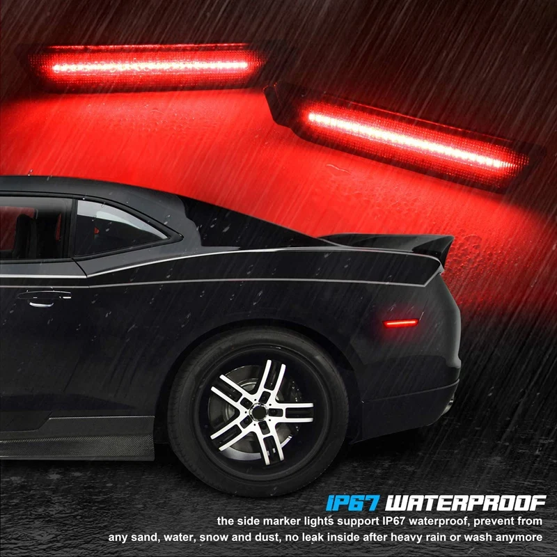

Car Clear Lens Front Rear Side Marker Amber + Red LED Light for Chevrolet Camaro 2010-2015