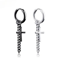fashion tassel chain earrings mens fashion earrings punk hip hop earrings stainless steel earrings
