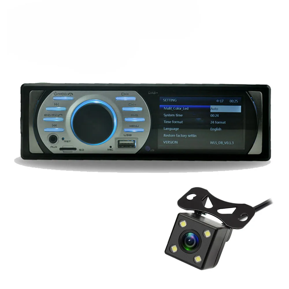 with camera 1Din Автомобильный радиоприемник 12V ISO Contact 3." HD USB / TF / AUX в FM-интерфейсе In-Dash с камерой Авто Аудио Стерео Bluetooth DAB+ MP5 / WMA Пуль - Цвет: with camera