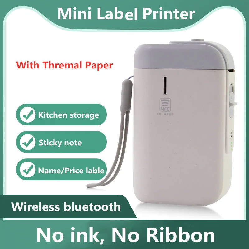 Беспроводной портативный Bluetooth Термопринтер для этикеток мини принтер наклеек
