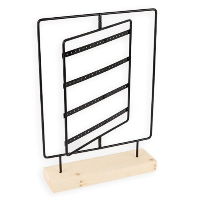 Вращающиеся металлические серьги Деревянные ювелирные изделия стенд