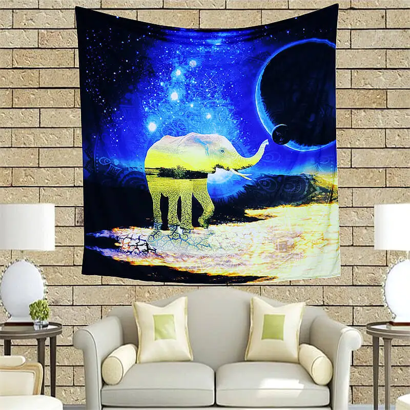 LeRadore гобелен Индийский Слон Мандала настенные вешалки домашний декор полиэстер