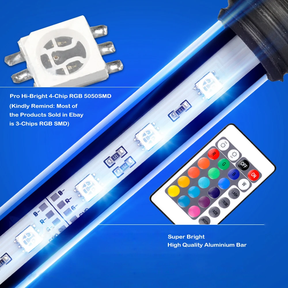 UK Plug аквариумный аквариум светодиодный светильник погружной лампы трубы 5050 SMD RGB