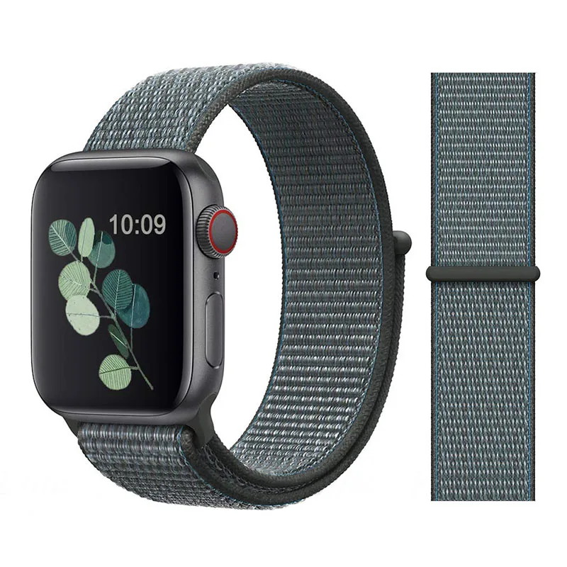 Storm gray Нейлоновый спортивный бесшовный мягкий для наручных часов iwatch серии 4/5/3/2/1 дышащий замена ремешок для наручных часов Apple Watch 38 мм/40 мм/42 мм/44 мм - Цвет ремешка: Storm gray