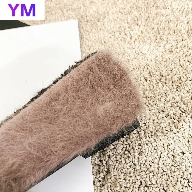 

2020 Hot Women Shoes Flat Slip on Autumn Winter Fur-lined Casual Shoes Woman Korean Knot Loafers Shoes Plus 43 Women Shoes