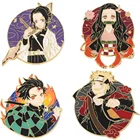 Брошь Tanjirou Nezuko, эмалированная брошь из металлического сплава, значок для фанатов, подарок для мужчин и женщин