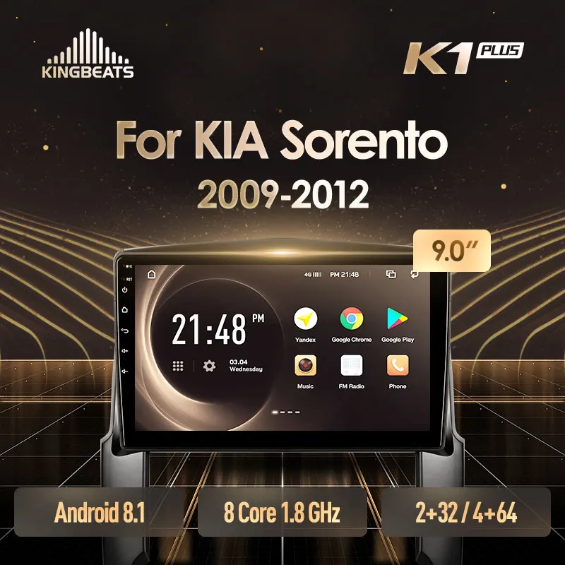 KingBeats штатное головное устройство for Kia Sorento 2 XM 2009-2012 GPS Android 8.1 автомагнитола на андроид магнитола for Киа Соренто 2 XM автомобильная мультимедиа Octa Core 8 core*1.8G DDR4 2G ROM 32G RAM / 4+64G