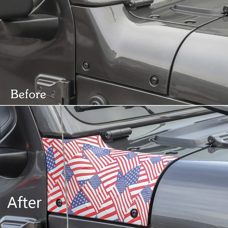 Корпус капота броня наружный колпак Чехлы Угловые Охранники для 2018 2019 J-e-p Wrangler JL