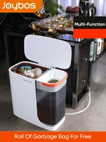 double compartment trash can for kitchen segregation recycling garbage basket dustbin food rubbish device bucket container bin