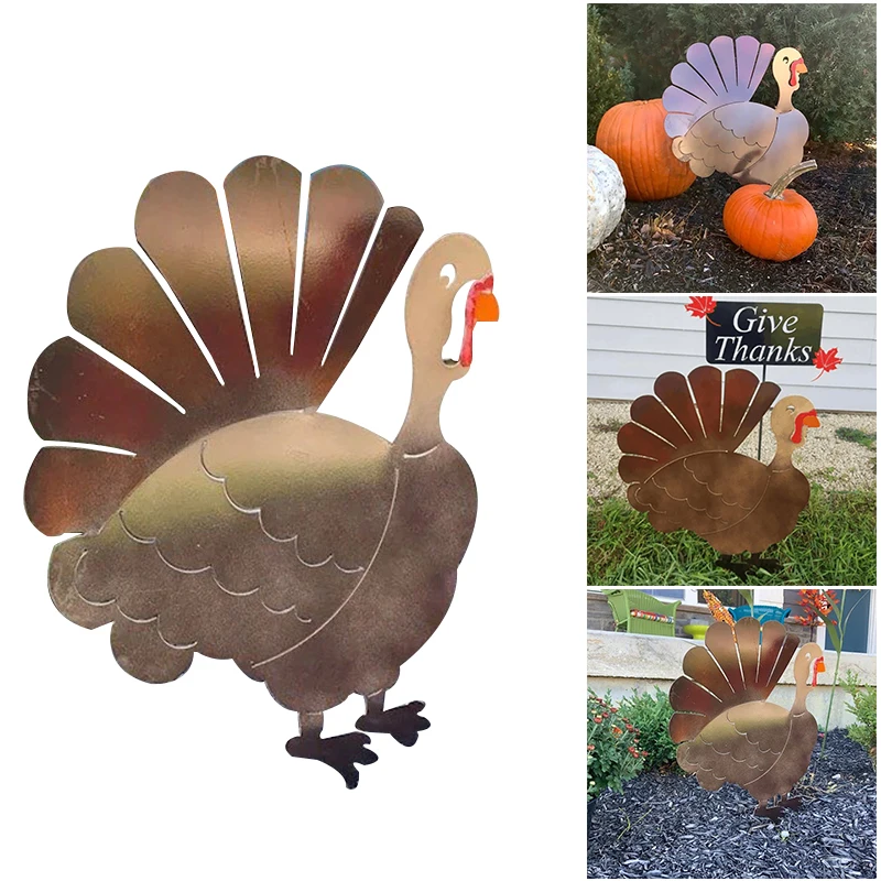 

Металлическая свободно стоящая статуя индейки День благодарения уличное ландшафтное украшение для дома сада двора украшение Jardin