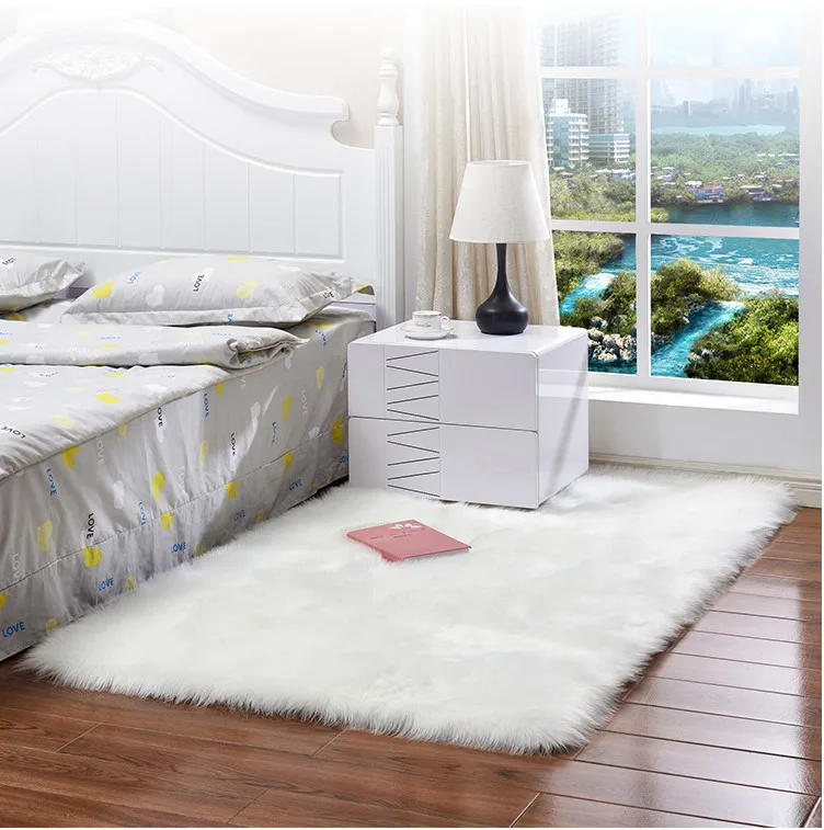 Искусственный шерстяной ковер прямоугольный/квадратный декоративный коврик для