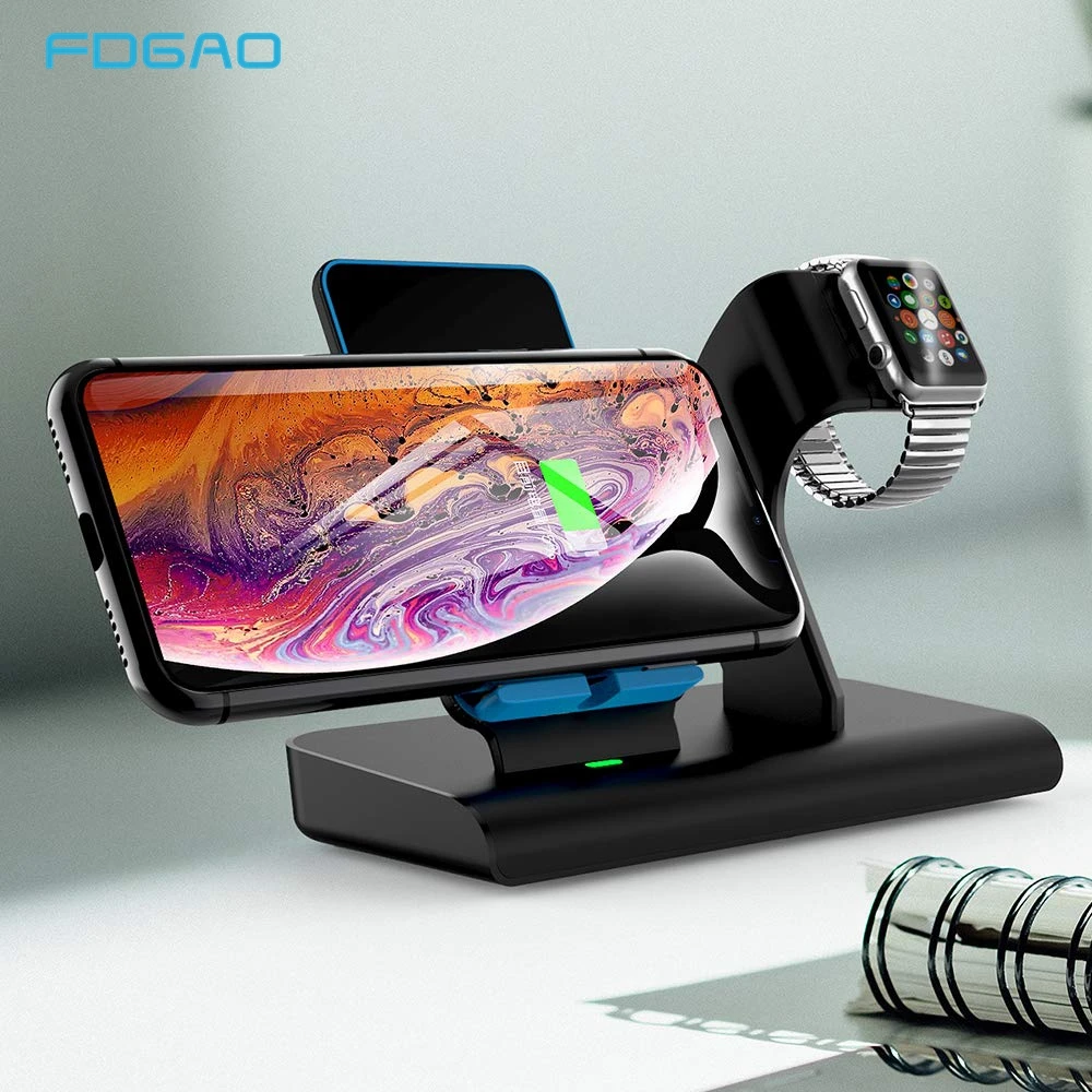 FDGAO Qi Беспроводное зарядное устройство подставка для iPhone 11 Pro X XS Max XR 8 Airpods Apple Watch
