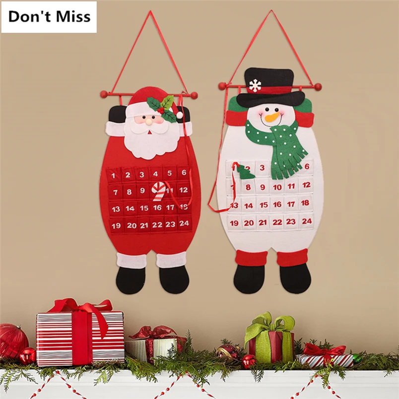 Санта Клаус снеговик олень подвесное Рождественское украшение для календаря