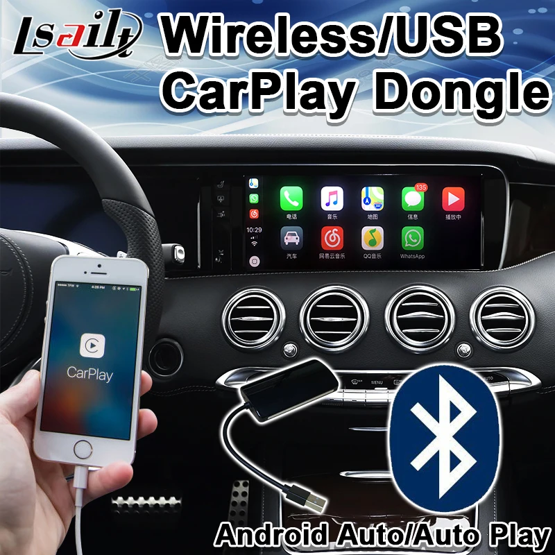 Видеоинтерфейс Lsailt CarPlay и Android для Mercedes Benz GLA NTG5.0 5.4 с GPS навигацией YouTube Netflix Auto|GPS