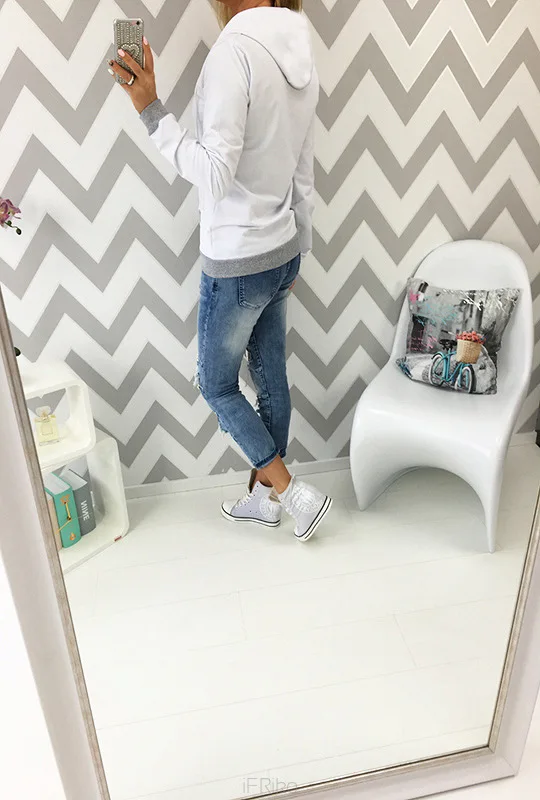 

Autumn Solid Color Zipper Long-sleeved Hooded Women's Clothing Jacket White Women Tops