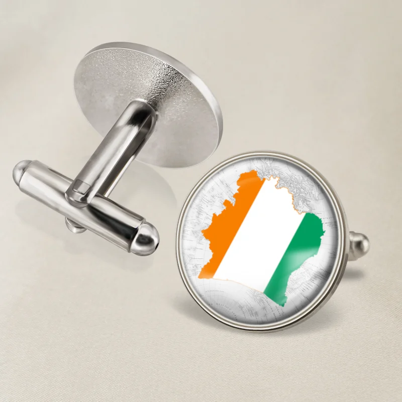 Запонки с гербом Кот-д' 'ивуара флагом государственным | Украшения и