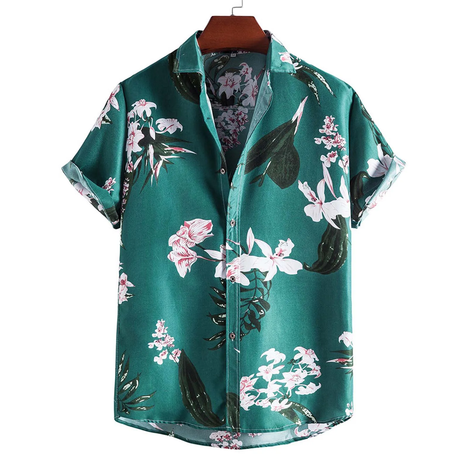 

59# Hot Sale Fashion Men's Summer T-shirt Casual Printed Short Sleeve Top Blouse Shirt Party Travel Hawaiian Daily Shirt Camisa