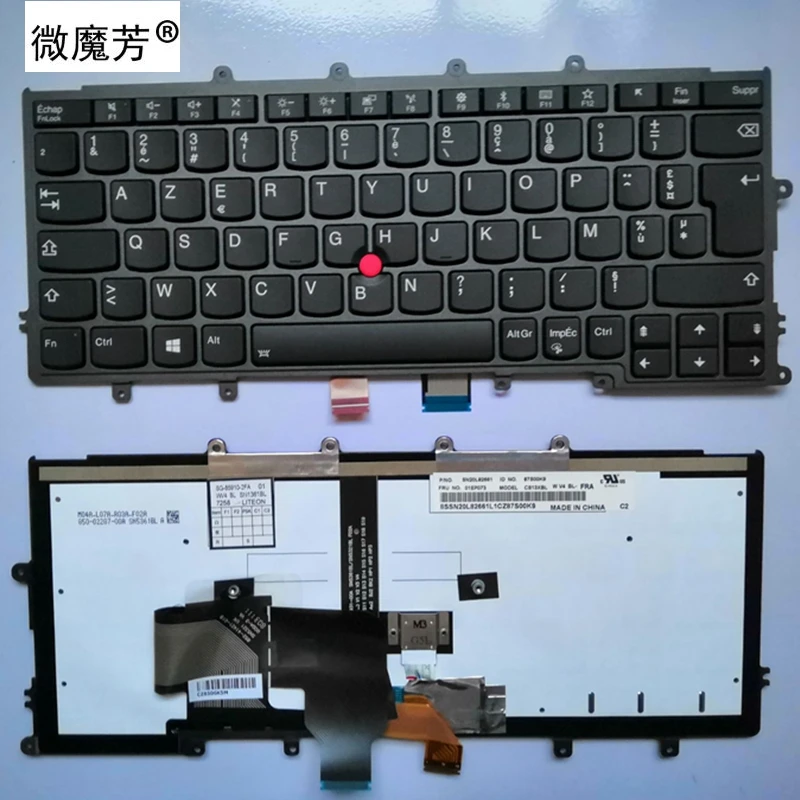 

Клавиатура с французской подсветкой Azerty для Lenovo IBM Thinkpad X230S X240 X240S X250 X260 0C44711 X240I X260S X250S X270 01EP008 FR