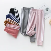 children sports casual pants spring autumn girls side striped trousers boys loose school pants