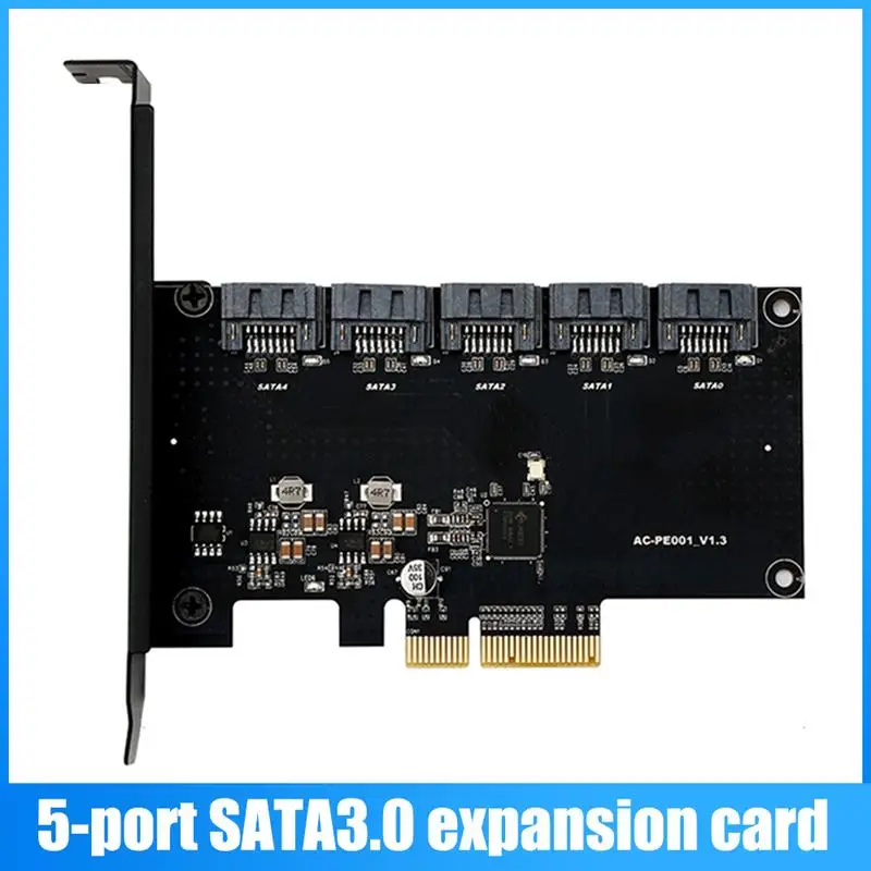 

Плата расширения, 5 портов, Sata3.0, 6 Гбит/с, JMB585 PCI-E на 5 SATA