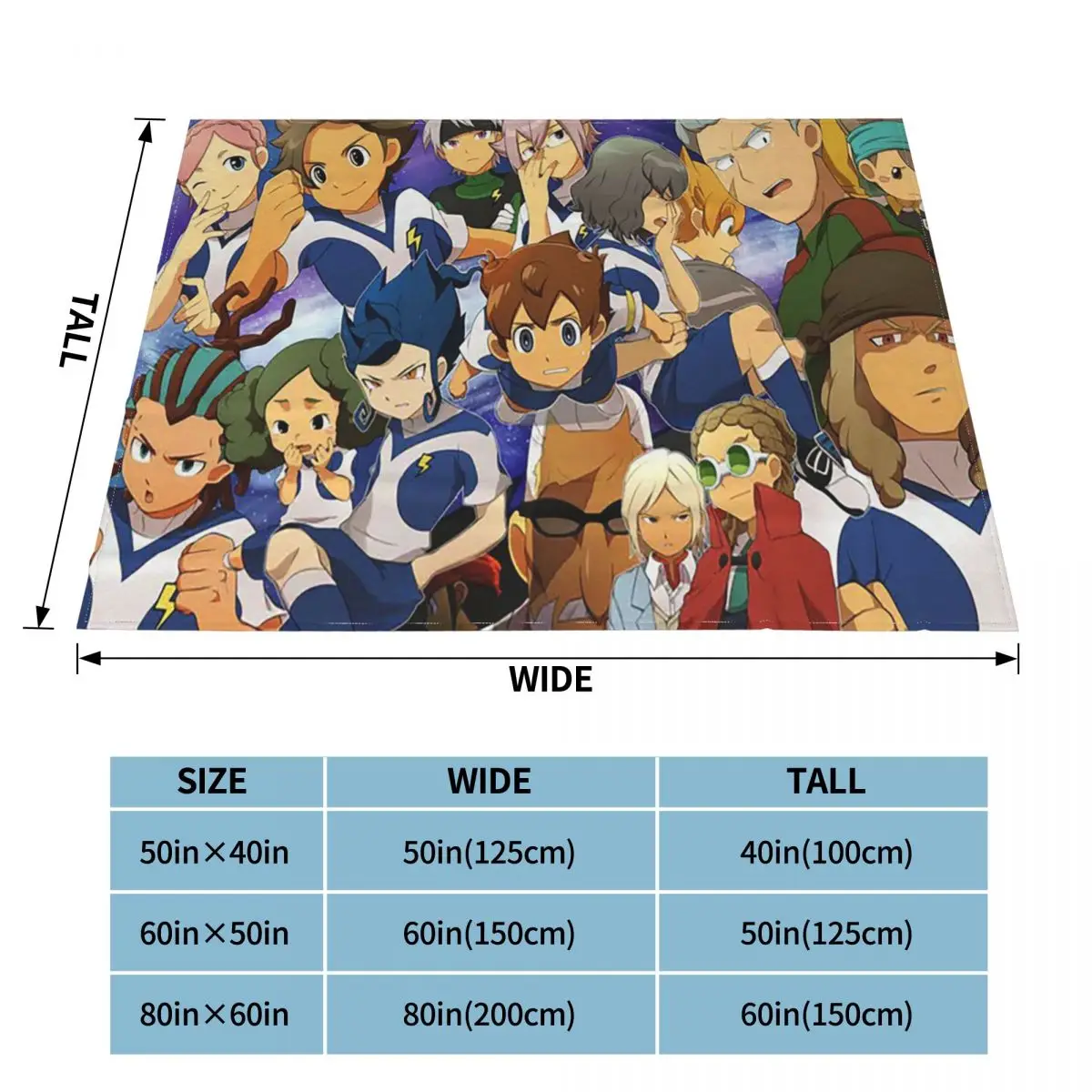Одеяло Inazuma Eleven флисовое портативное супермягкое покрывало для постельного