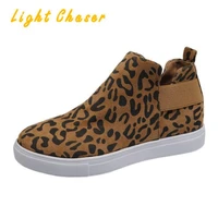 ladies telemotion shoes womens shoes deerskin velvet flat casual shoes fashion leopard print womens large size platform shoes