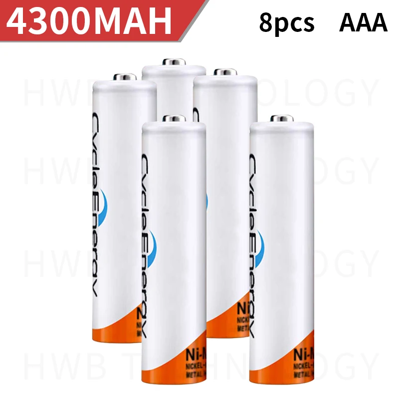 8 шт./упаковка аккумуляторные батарейки Ni MH AAA HR03 3A 1 2 В 4300 мАч|rechargeable battery|rechargeable