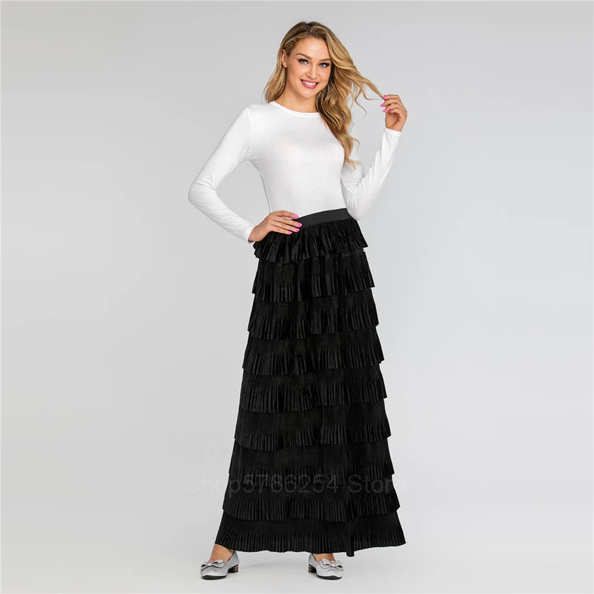 2021 мусульманское платье-кафтан традиционная одежда Рамадана многослойная юбка с