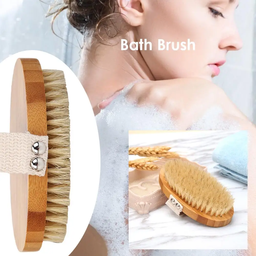

Hot Dry Skin Body Soft natural bristle the SPA the Brush Wooden Bath Shower Bristle Brush SPA Body Brush Message Shower Brush