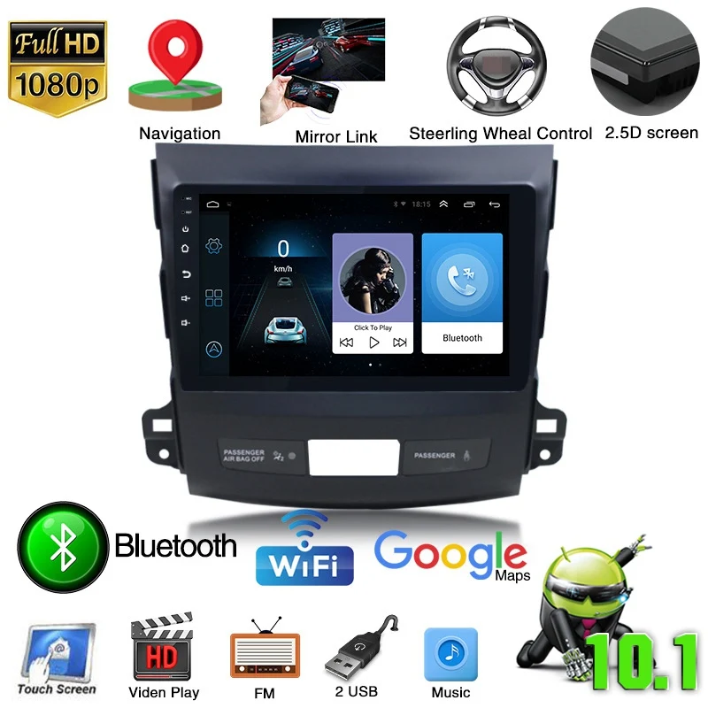 

Android10.1 Car DVD Player GPS Navi Radio Stereo For Mitsubishi Outlander XL