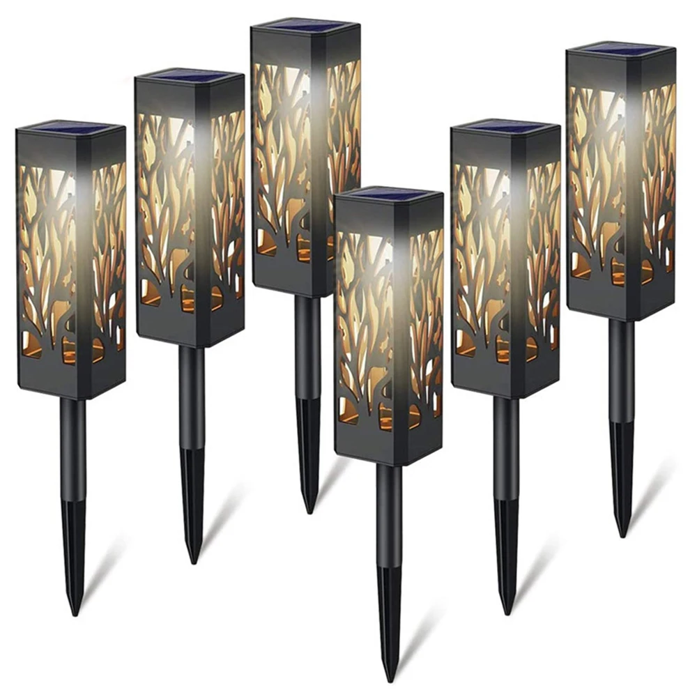 

6-1pcs Led Solar Night Light 2 in 1 Outdoor Patio Lantern Lamp IP65 Waterproof for Garden Lawn Landscape Walkway Path Decoration
