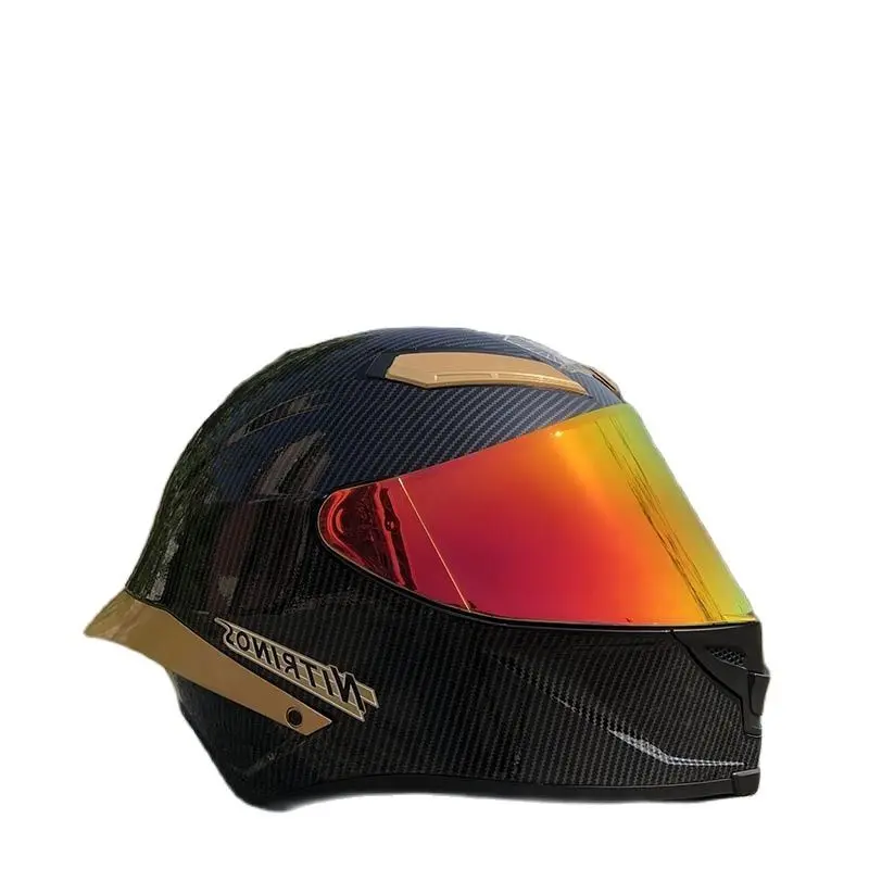 Шлем мотоциклетный из углеродного волокна шлем для мотокросса гонок на все лицо