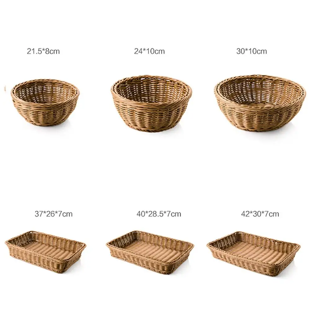 

Bread Basket Rattan Storage Basket Food Fruit Vegetable Serving Basket Supermarket Restaurant Display Tray storage baskets