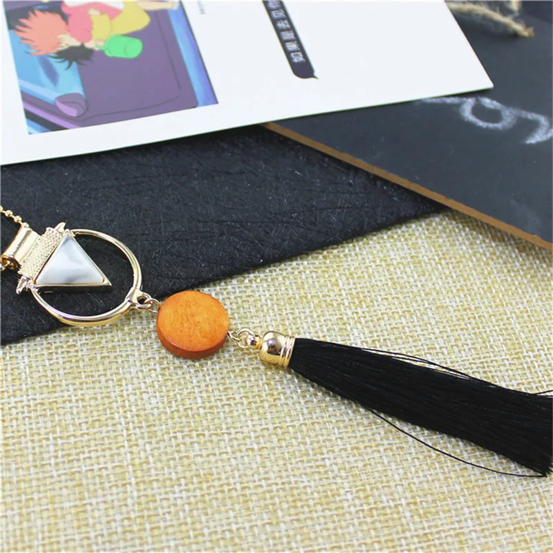 Модные женские ювелирные изделия, новинка, геометрическое моделирование, металлическая комбинация, подвеска для девушек, длинная секция, ожерелье с кисточками