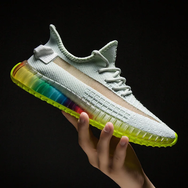 Мужская обувь летняя тканая дышащая спортивная радужная для лета 2019 | Обувь
