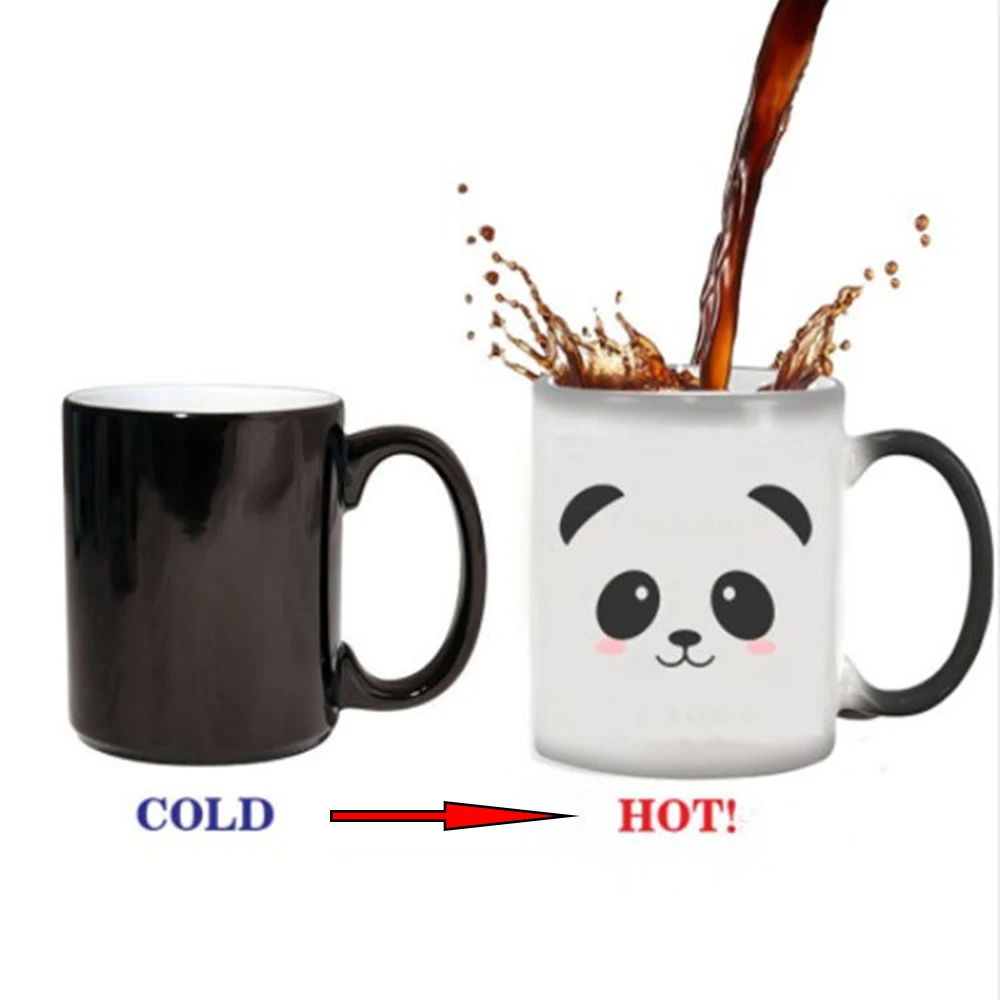 1 шт. Новая креативная мультяшная меняющая цвет кружка керамическая панда