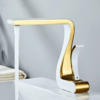 luxury white gold bathroom mixer tap brass wash basin faucet hot and cold water sink retro faucet single hole faucet bathroom