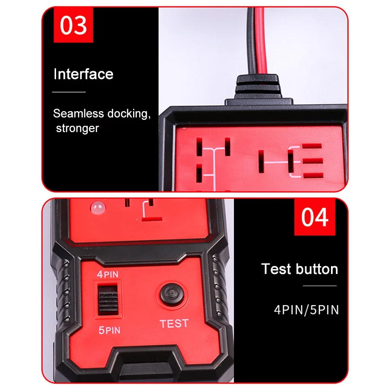 

12V Automobile Relays Tester Detection Diagnostic Instrument with 1 Meter Extended Cable M8617