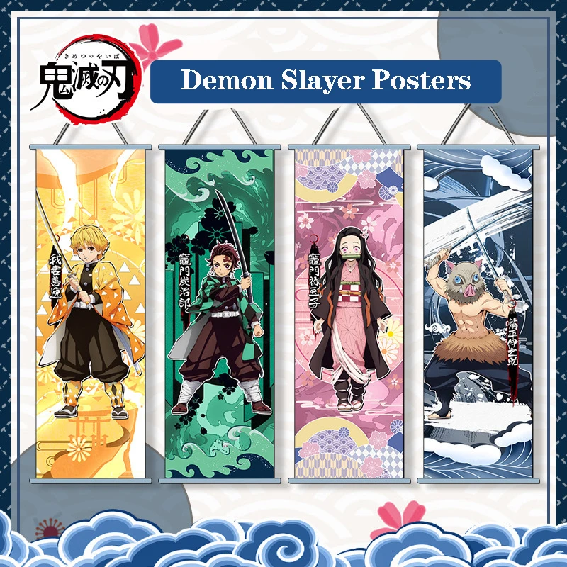 

Anime Demon Slayer Hanging Poster Prints Scroll Kimetsu No Yaiba Kochou Shinobu Kanroji Poster Hippie Wall Picture Home Decor
