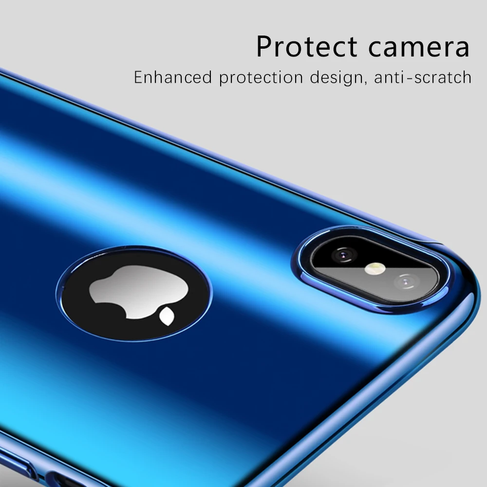 Зеркальный чехол с полным покрытием 360 градусов для iPhone 7 8 Plus X XS MAX XR жесткий