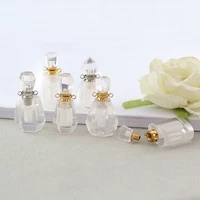 1pc natural gems stone perfume bottle pendant charm cear crystal quartz pendant for necklace jewelry