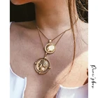 Peri'sBox золотистая подвесная монета с портретом цепочка женское колье, чокер многослойная Подвеска Чокеры ожерелья богемные ювелирные изделия