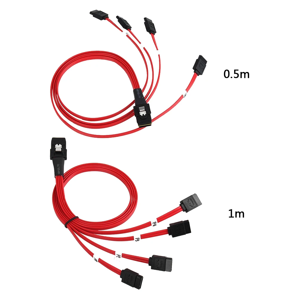 0 5 м 1 внутренний мини SAS SFF 8087 36Pin до 4 SATA 7Pin 12 Гбит/с HD сплиттер Breakout кабель сервер