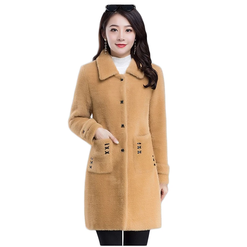 Haute Couture Fur Parkas Top Women Clothing Shaggy Coat Winter Imitate Mink Cashmere Keep Warm Outwear Quality Assurance 367