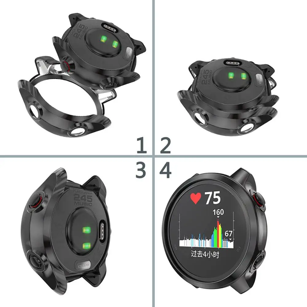 Ультратонкий гальванический прозрачный чехол из ТПУ для Garmin Forerunner 245 245M Смарт-часы аксессуары защитный чехол#918