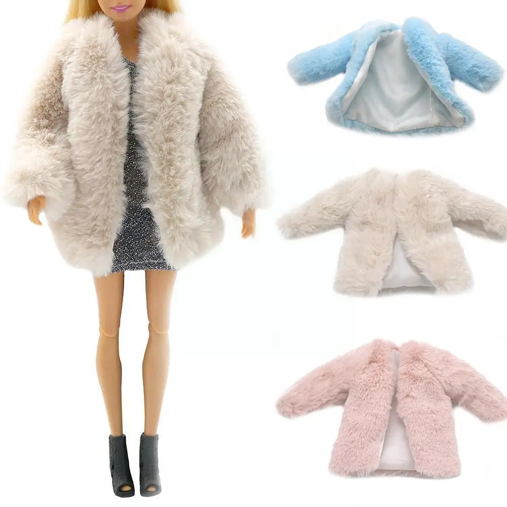 Clothes Multicolor Long Sleeve Soft Fur Coat Winter Warm Wear Kids Toy Casual Clothes For Elf On The Shelf Accessories Mini