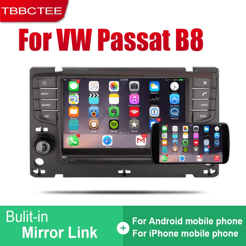 Автомагнитола 2 Din на Android для Volkswagen VW Passat B8 Magotan 2017 2018 2019 автомобильный
