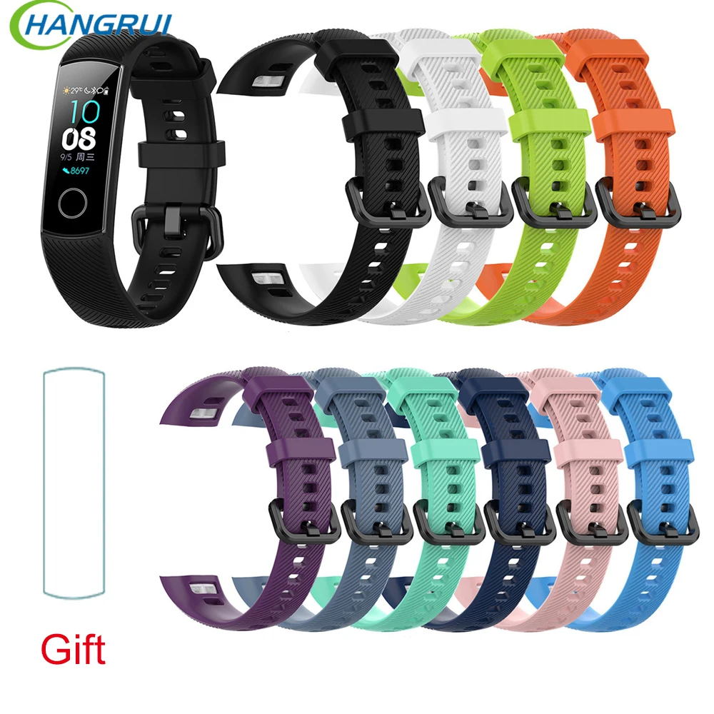 

Silicone Wrist Strap For Huawei Honor Band 4 Smart Sport Bracelet Strap For Huawei Honor Band 5 Band4 Standard Version Film