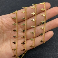 golden handmade chain cross shaped jewelry used to make diy braceletsanklets and necklace accessoriesjewelry making supplies